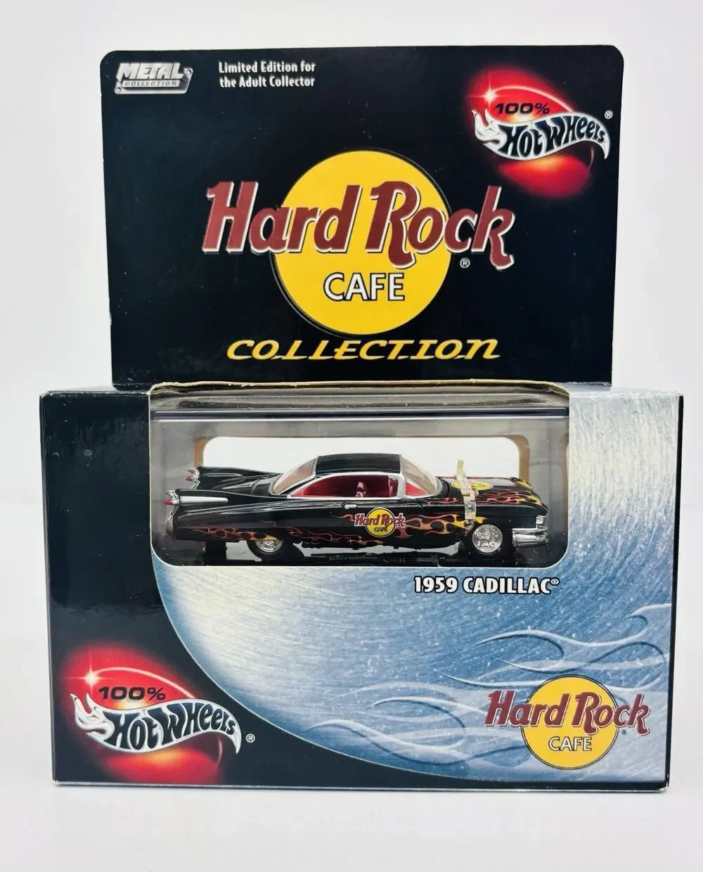 100% Hot Wheels 1959 Cadillac Hard Rock Cafe Black Box Metal Collection Sealed